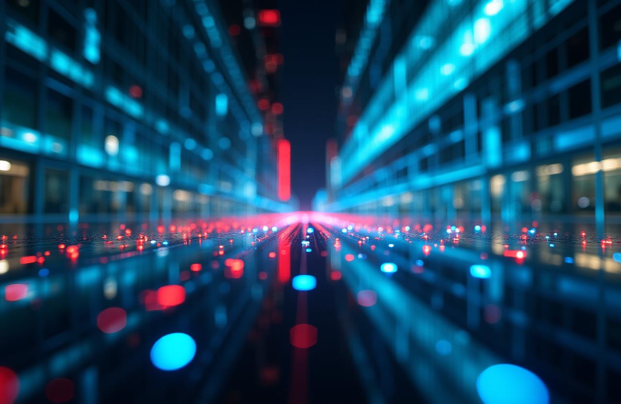 Abstrakte Darstellung von digitaler Vernetzung und modernem Workspace